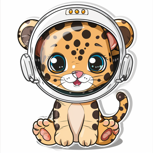 Leopard majestic Expressive surreal Vinyl Decal Sticker for Car, Laptop, Tumbler and more # F022618