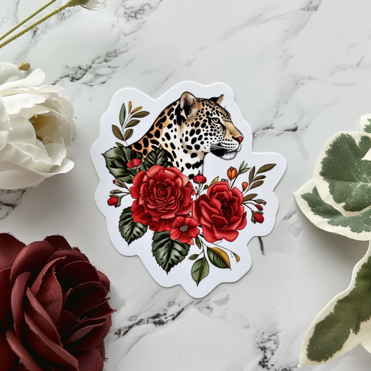 Leopard majestic Expressive surreal Vinyl Decal Sticker for Car, Laptop, Tumbler and more # F022593