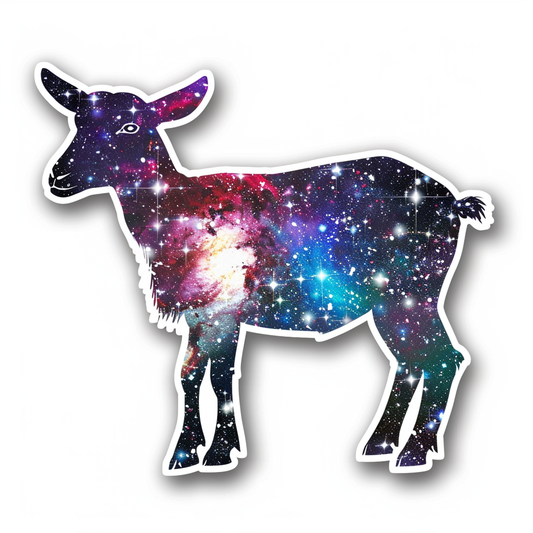 Goat majestic Expressive surreal Vinyl Decal Sticker for Car, Laptop, Tumbler and more # F020648-4" x 4"