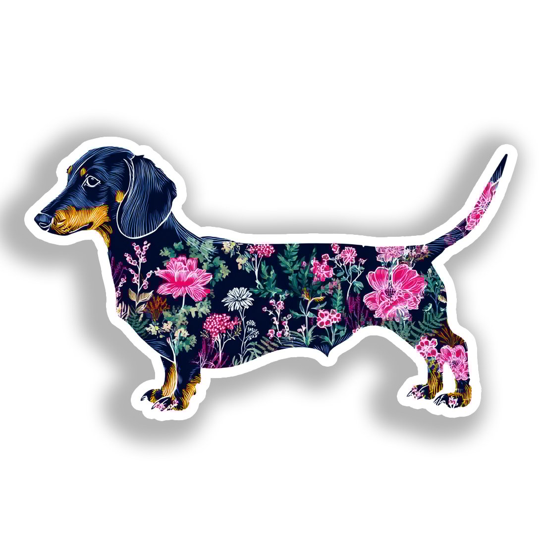 Dachshund Dog Vinyl Decal Sticker for Car, Laptop, Tumbler and more # A019749-4" x 4"
