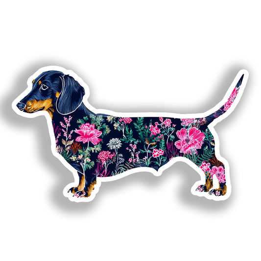 Dachshund Dog Vinyl Decal Sticker for Car, Laptop, Tumbler and more # A019749-4" x 4"
