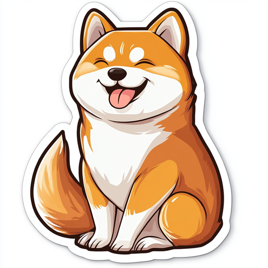 Shiba Inu sticker cartoon style Expressive surreal Vinyl Decal Sticker for Car, Laptop, Tumbler and more # F025806