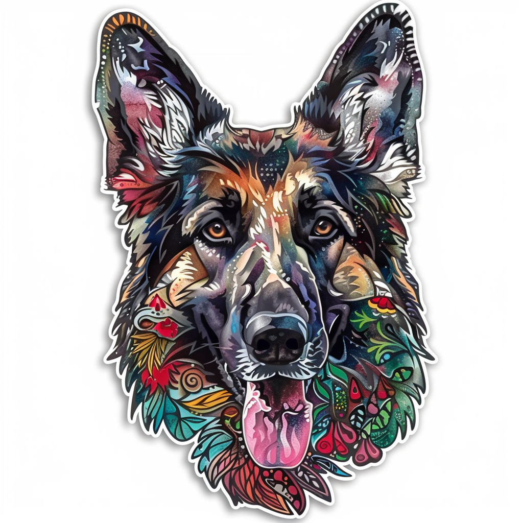 German Shepherd Dog Vinyl Decal Sticker for Car, Laptop, Tumbler and more # F011373