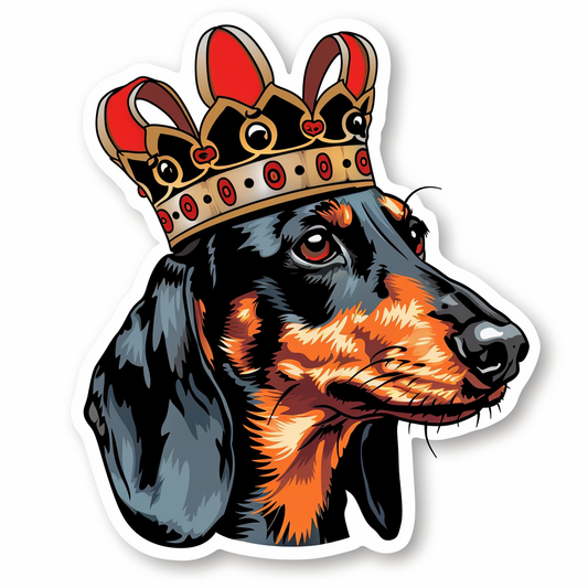 Dachshund Dog crowned Vinyl Decal Sticker for Car, Laptop, Tumbler and more # F013178