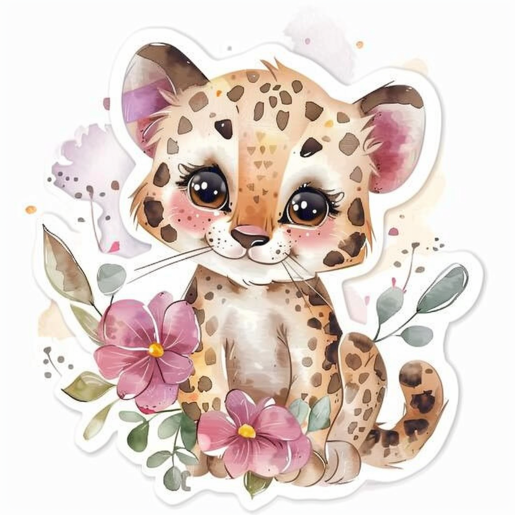 Leopard majestic Expressive surreal Vinyl Decal Sticker for Car, Laptop, Tumbler and more # F022560