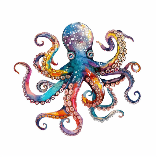 Sticker of a Octopus heartcore majestic Expressive surreal Vinyl Decal Sticker for Car, Laptop, Tumbler and more # F015472