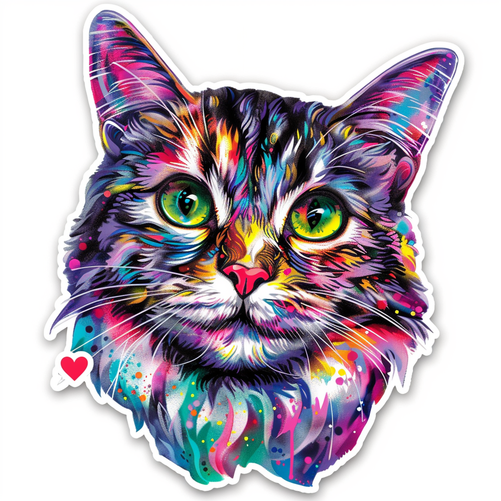 American Shorthair Cat majestic Expressive surreal Vinyl Decal Sticker for Car, Laptop, Tumbler and more # F018817