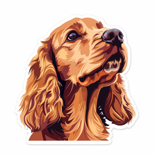 Sticker of a Cocker Spaniel Dog majestic Expressive surreal Vinyl Decal Sticker for Car, Laptop, Tumbler and more # F020160