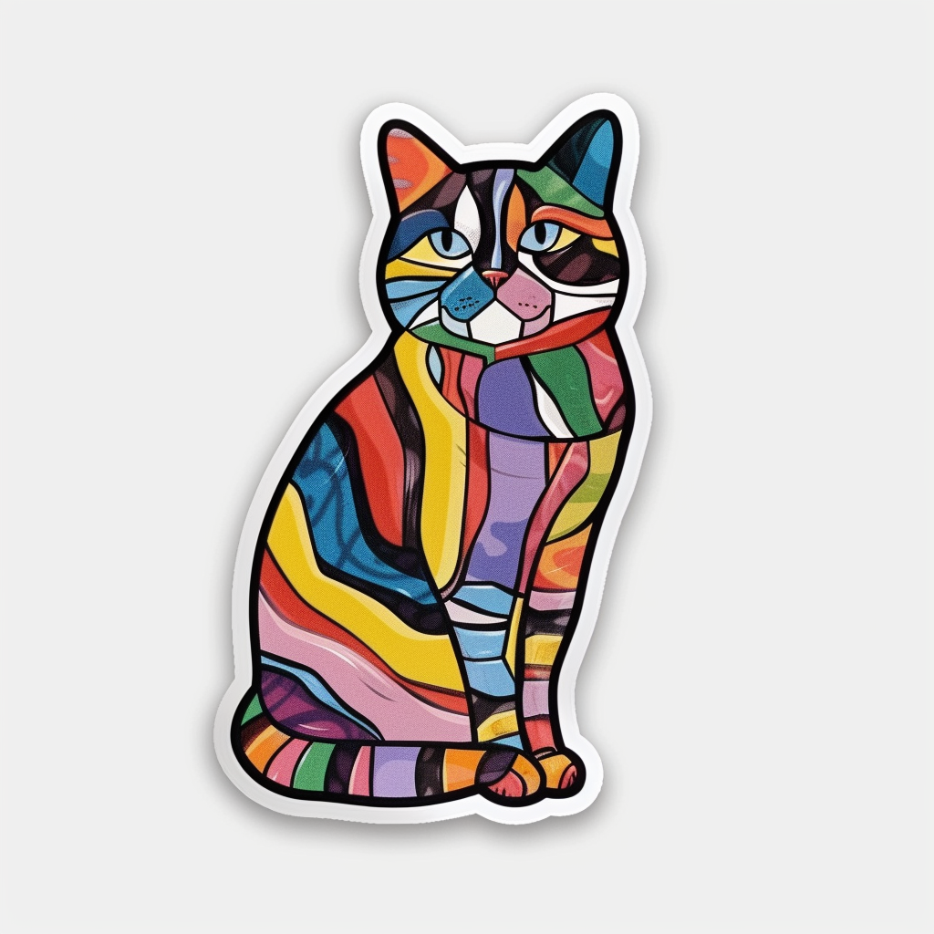 American Shorthair Cat majestic Expressive surreal Vinyl Decal Sticker for Car, Laptop, Tumbler and more # F018708