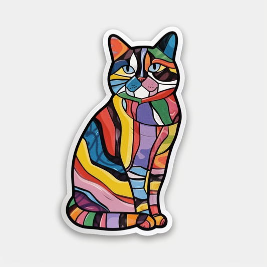 American Shorthair Cat majestic Expressive surreal Vinyl Decal Sticker for Car, Laptop, Tumbler and more # F018708