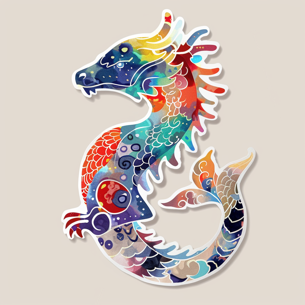 Dragon majestic Expressive surreal Vinyl Decal Sticker for Car, Laptop, Tumbler and more # F019120-4" x 4"