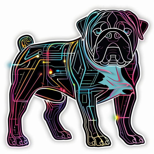 Bulldog Dog majestic Expressive surreal Vinyl Decal Sticker for Car, Laptop, Tumbler and more # F017551