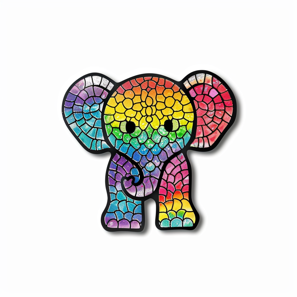 Elephant Expressive surreal Vinyl Decal Sticker for Car, Laptop, Tumbler and more # F022381-4" x 4"