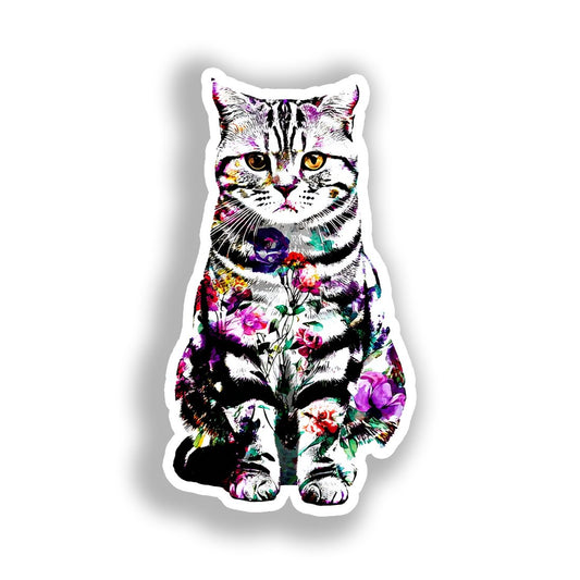 Shorthair Cat Vinyl Decal Sticker for Car, Laptop, Tumbler and more # A018780-4" x 4"
