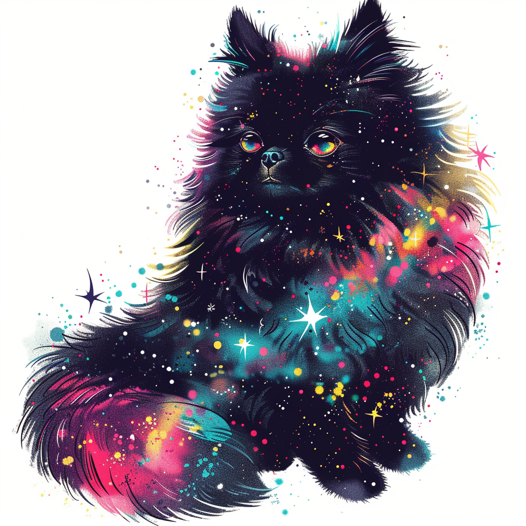 Sticker of a Pomeranian Dog galaxy majestic Expressive surreal Vinyl Decal Sticker for Car, Laptop, Tumbler and more # F013917