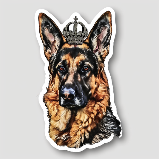 German Shepherd Dog crowned Vinyl Decal Sticker for Car, Laptop, Tumbler and more # F011478