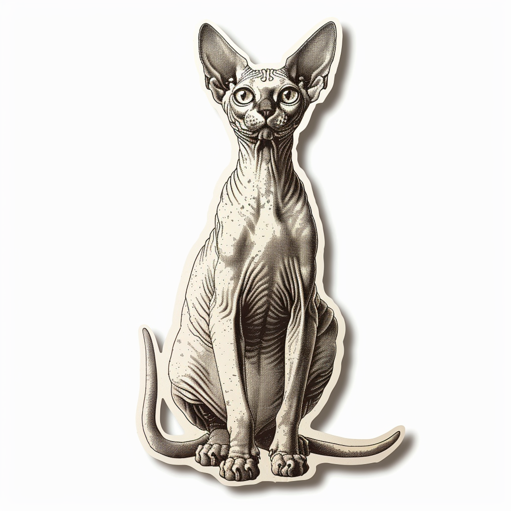 Sphynx Cat Vinyl Decal Sticker for Car, Laptop, Tumbler and more # F07568