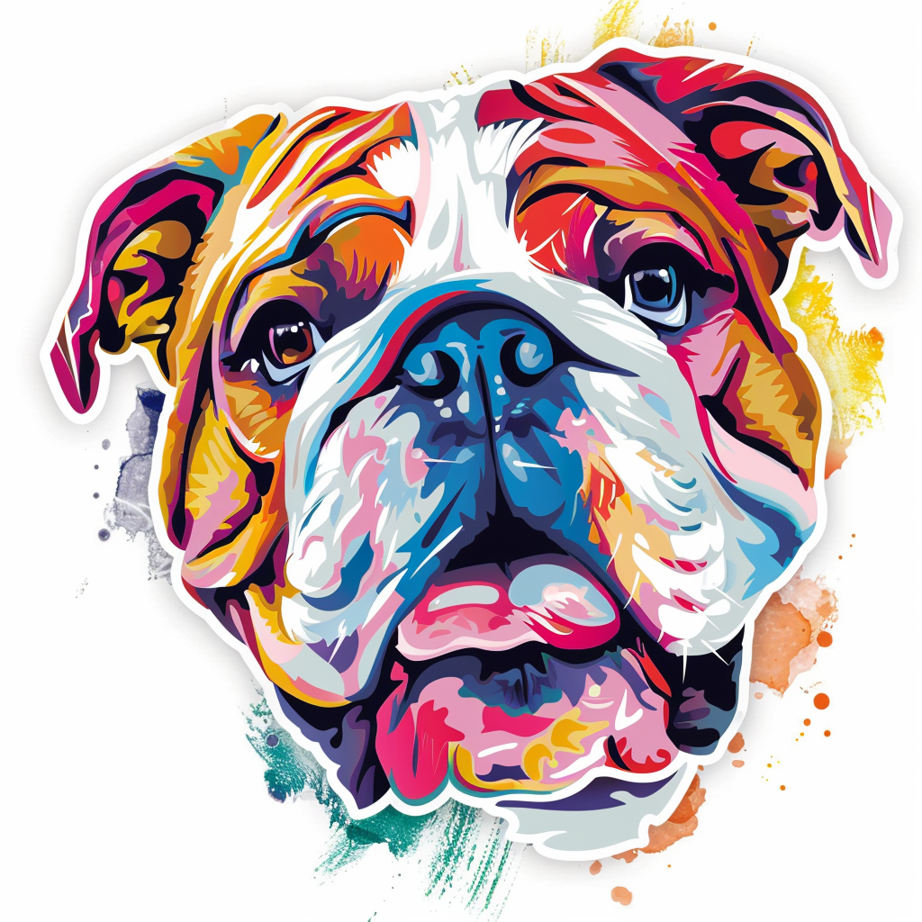 Bulldog Dog majestic Expressive surreal Vinyl Decal Sticker for Car, Laptop, Tumbler and more # F017407
