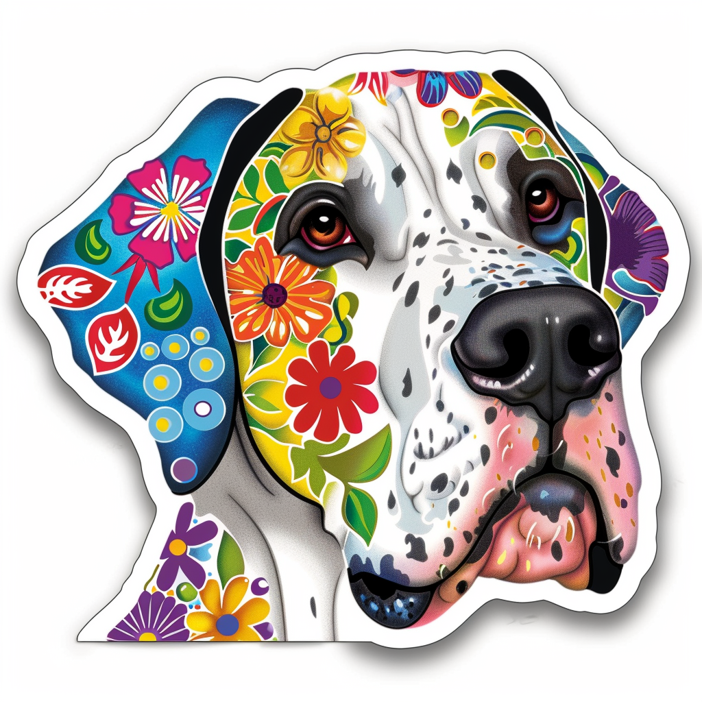Great Dane Dog Expressive surreal Vinyl Decal Sticker for Car, Laptop, Tumbler and more # F022863