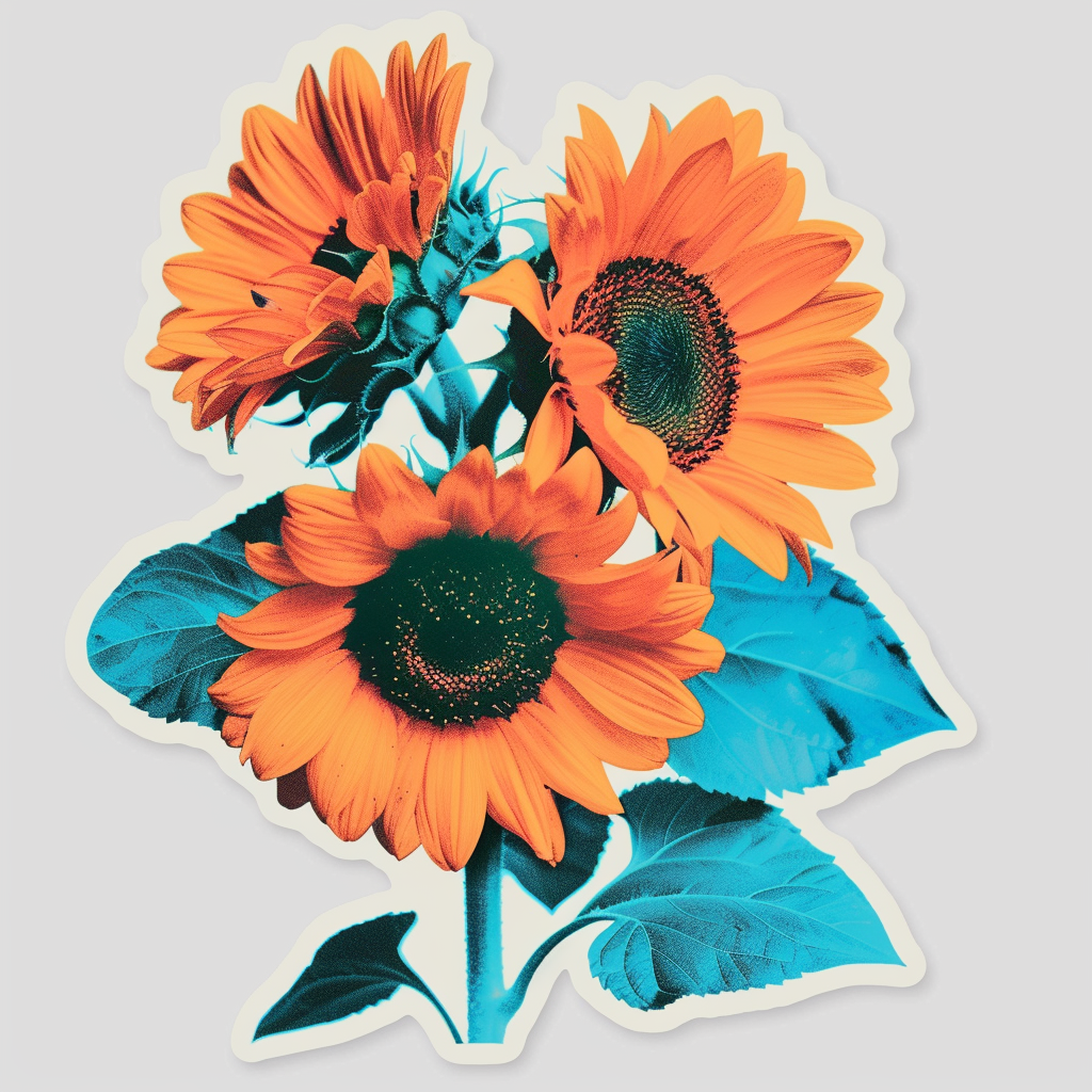 Sunflowers Expressive surreal Vinyl Decal Sticker for Car, Laptop, Tumbler and more # F018097