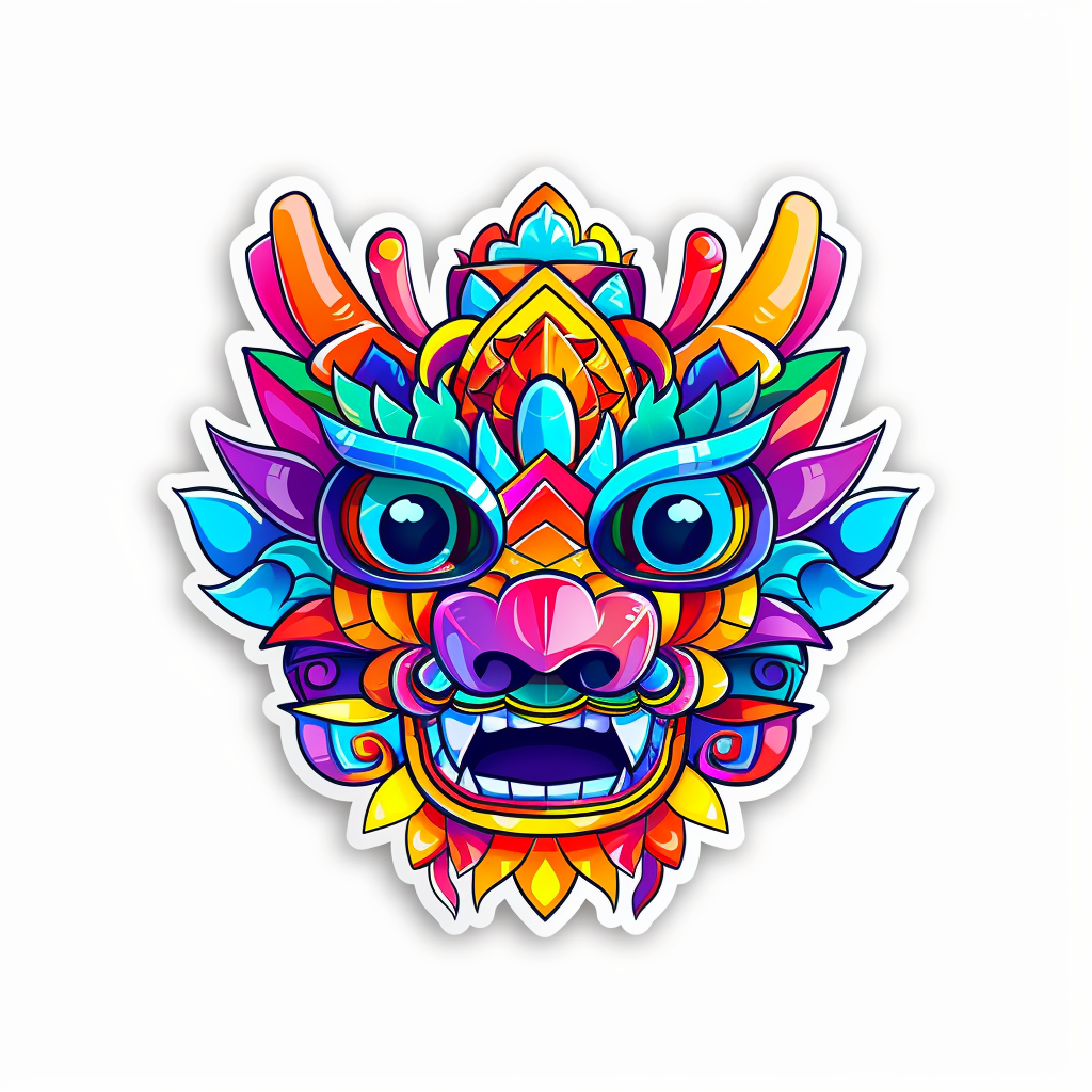 Dragon crowned majestic Expressive surreal Vinyl Decal Sticker for Car, Laptop, Tumbler and more # F019047-4" x 4"