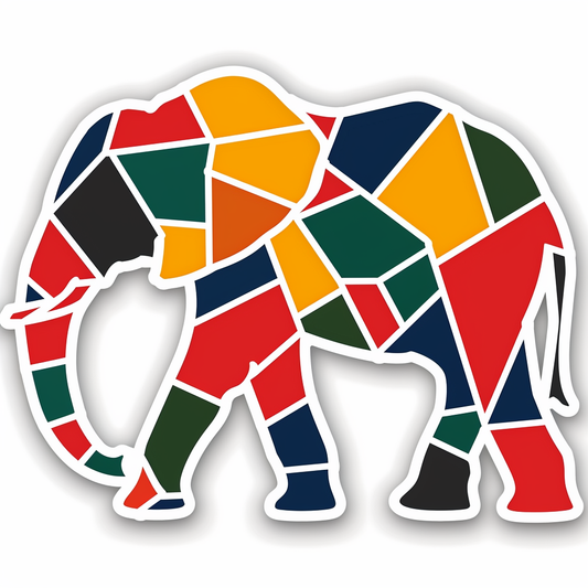 Elephant Expressive surreal Vinyl Decal Sticker for Car, Laptop, Tumbler and more # F022250-4" x 4"