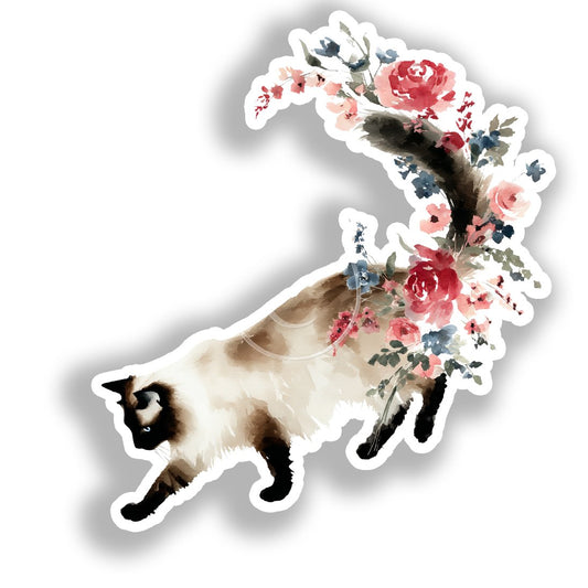 Birman Cat Vinyl Decal Sticker for Car, Laptop, Tumbler and more # A019045-4" x 4"