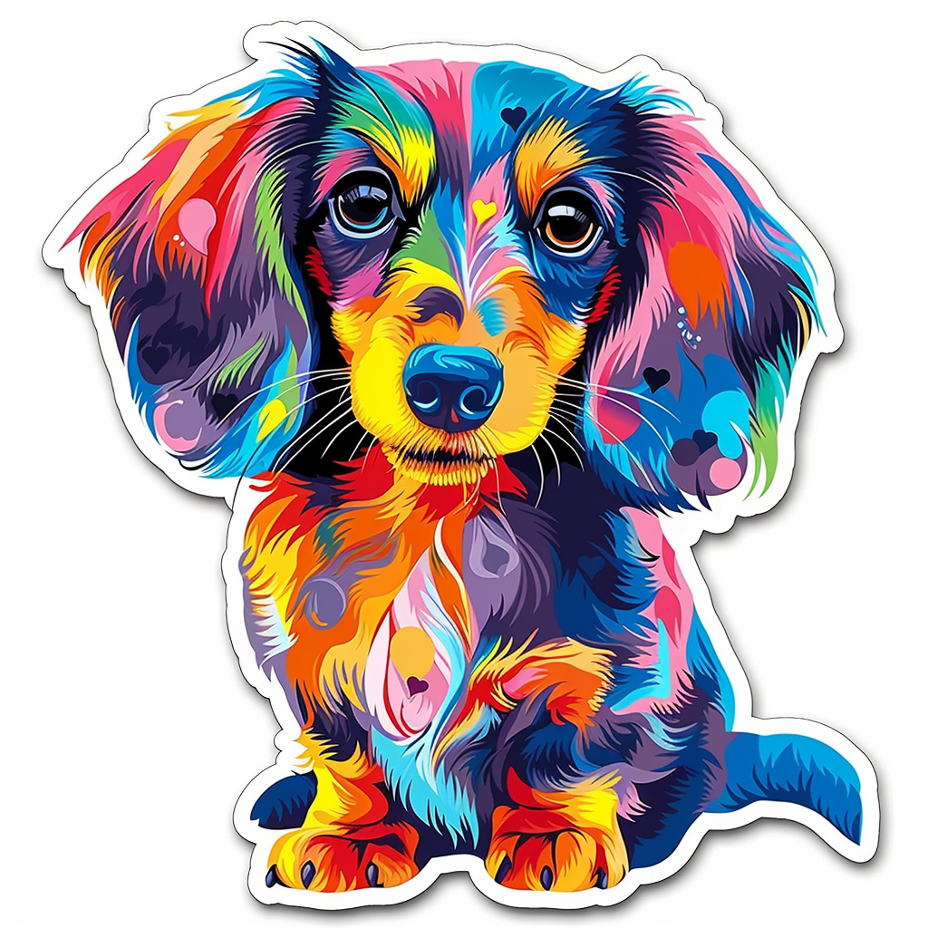 Dachshund Dog Heartcore Vinyl Decal Sticker for Car, Laptop, Tumbler and more # F012839