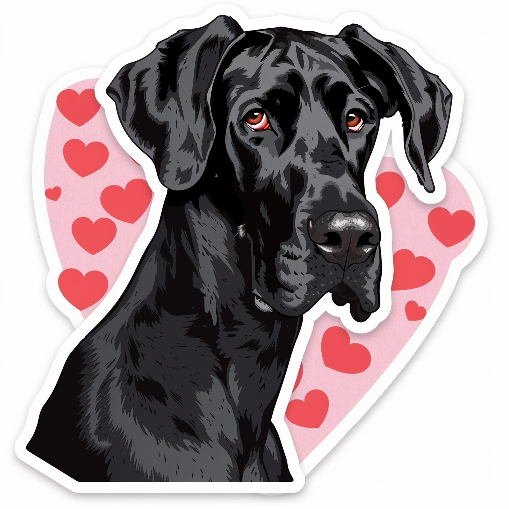 Adorable Great Dane Dog Expressive surreal Vinyl Decal Sticker for Car, Laptop, Tumbler and more # F018030