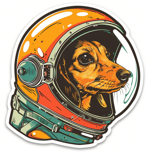 Dachshund Dog astronaut Vinyl Decal Sticker for Car, Laptop, Tumbler and more # F013191