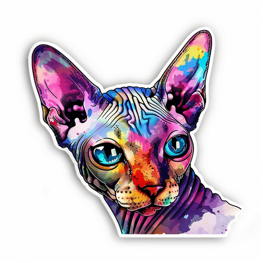 Sphynx Cat Vinyl Decal Sticker for Car, Laptop, Tumbler and more # F010017