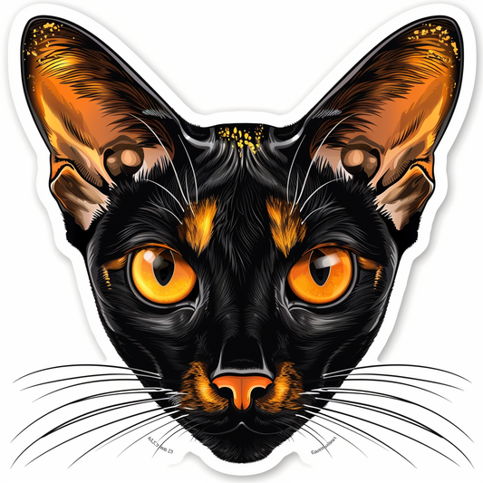 Abyssinian Cat astronaut majestic Expressive surreal Vinyl Decal Sticker for Car, Laptop, Tumbler and more # F021249-4" x 4"