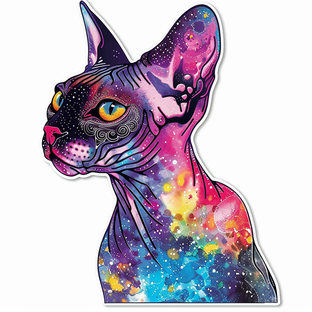 Sphynx Cat Vinyl Decal Sticker for Car, Laptop, Tumbler and more # F010105