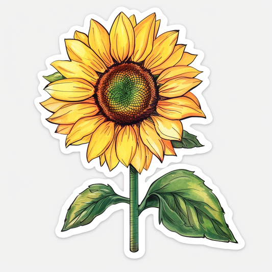 Sunflower  Vinyl Decal Sticker for Car, Laptop, Tumbler and more # F023373