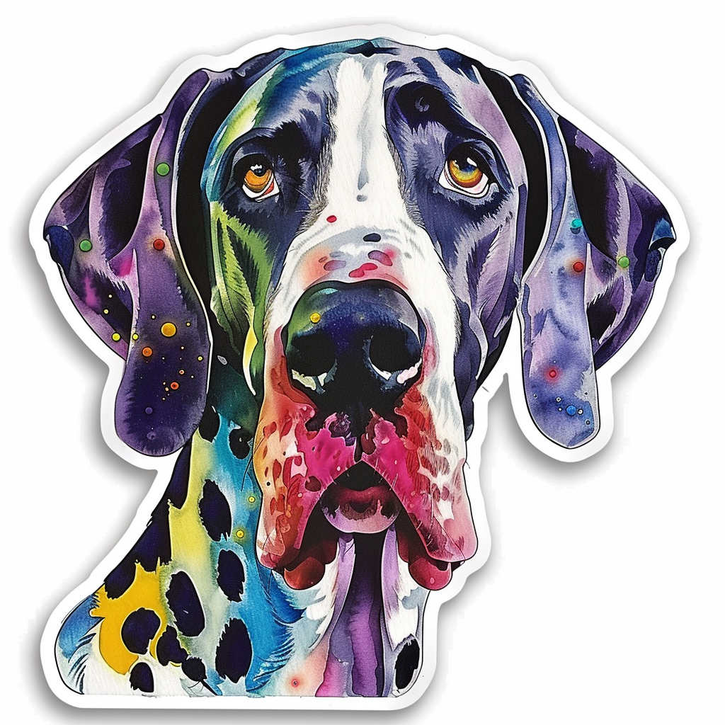 Great Dane Dog Expressive surreal Vinyl Decal Sticker for Car, Laptop, Tumbler and more # F022750
