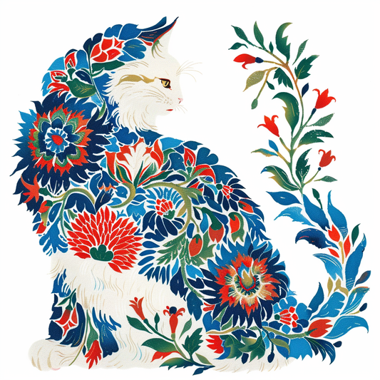Adorable Turkish Angora Cat  Vinyl Decal Sticker for Car, Laptop, Tumbler and more # F020826-4" x 4"