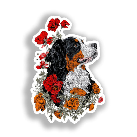 Bernese Mountain Dog Vinyl Decal Sticker for Car, Laptop, Tumbler and more # A018636-4" x 4"