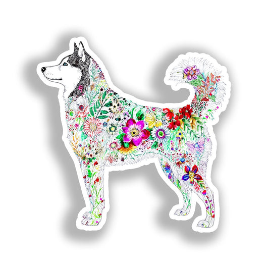 Siberian Husky Dog Vinyl Decal Sticker for Car, Laptop, Tumbler and more # A019174-4" x 4"