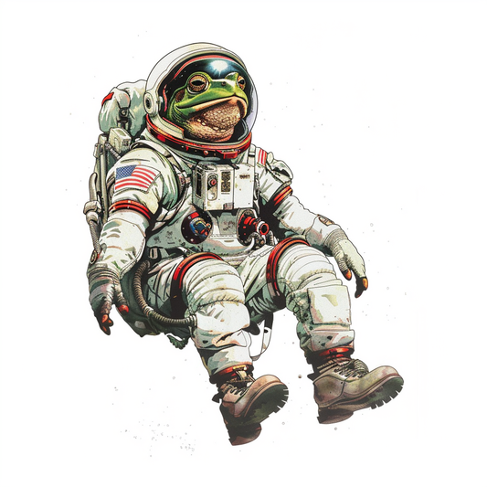 Sticker of a Frog astronaut majestic Expressive surreal Vinyl Decal Sticker for Car, Laptop, Tumbler and more # F016804