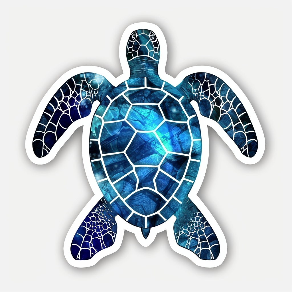 Sticker of a turtle majestic Expressive surreal Vinyl Decal Sticker for Car, Laptop, Tumbler and more # F021985