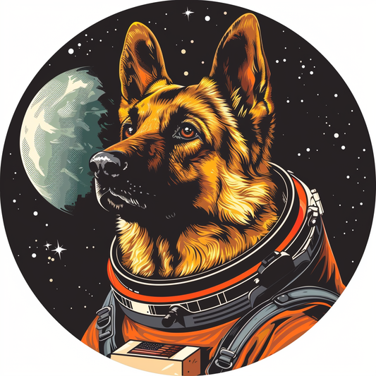 German Shepherd Dog astronaut Vinyl Decal Sticker for Car, Laptop, Tumbler and more # F011667