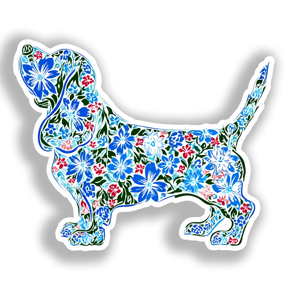Basset Hound Dog Vinyl Decal Sticker for Car, Laptop, Tumbler and more # A018670-4" x 4"