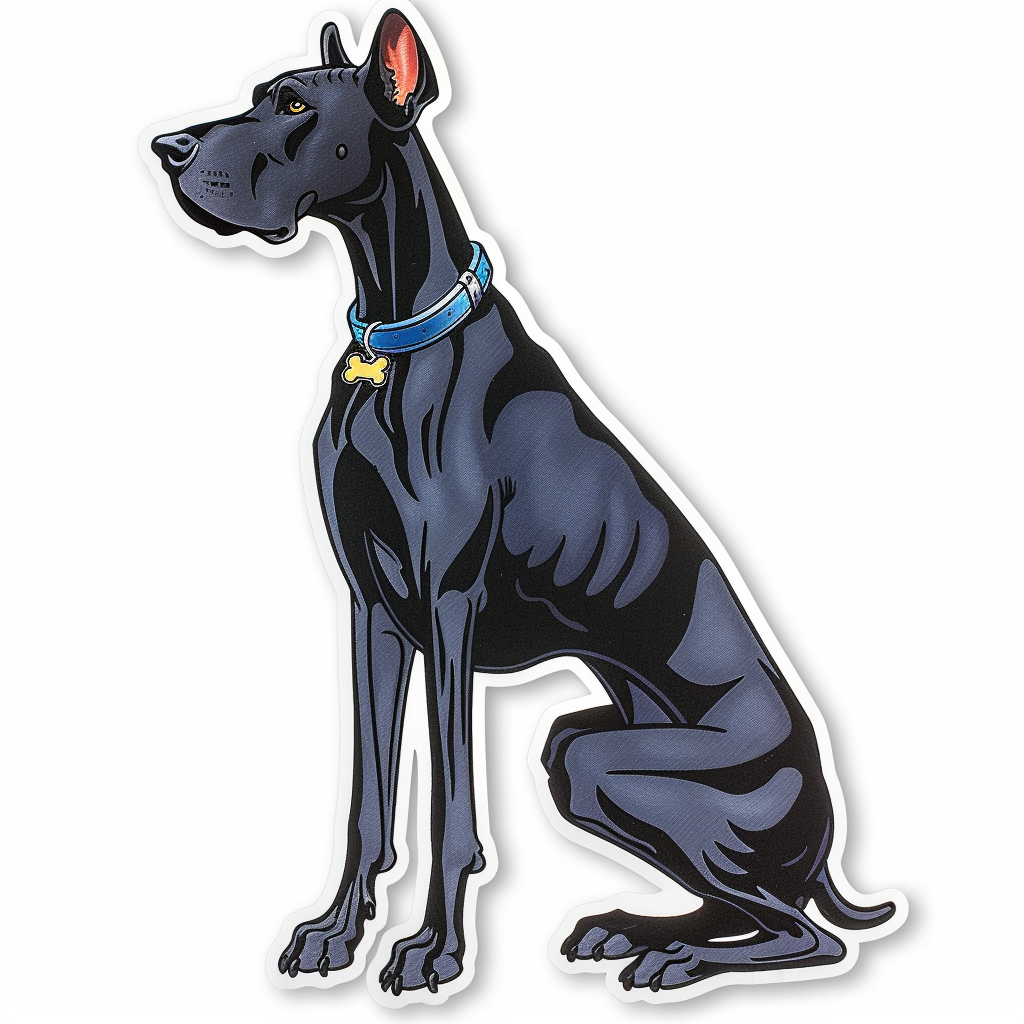Adorable Great Dane Dog Expressive surreal Vinyl Decal Sticker for Car, Laptop, Tumbler and more # F017758