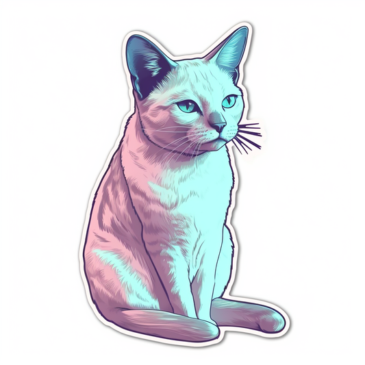 Burmese Cat Vinyl Decal Sticker for Car, Laptop, Tumbler and more # F010748