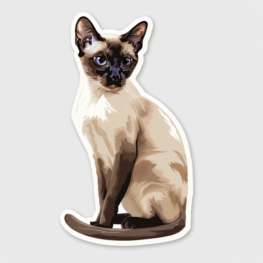 Siamese cat Vinyl Decal Sticker for Car, Laptop, Tumbler and more # F08044