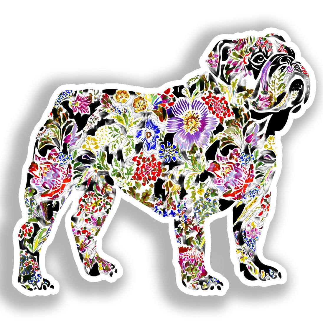 Bulldog English Dog Vinyl Decal Sticker for Car, Laptop, Tumbler and more # A018932-4" x 4"
