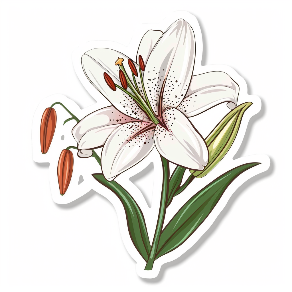 Lily flower majestic Expressive surreal Vinyl Decal Sticker for Car, Laptop, Tumbler and more # F023202