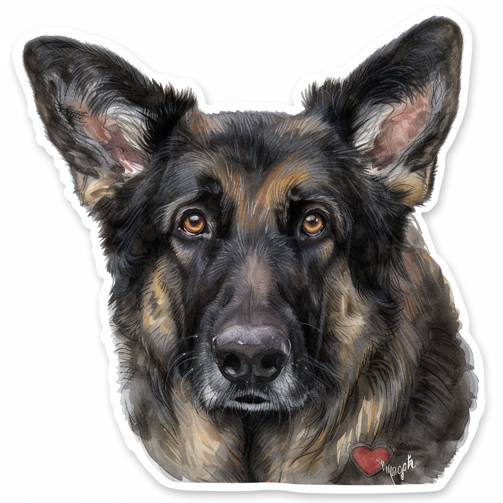 German Shepherd Dog Vinyl Decal Sticker for Car, Laptop, Tumbler and more # F011286