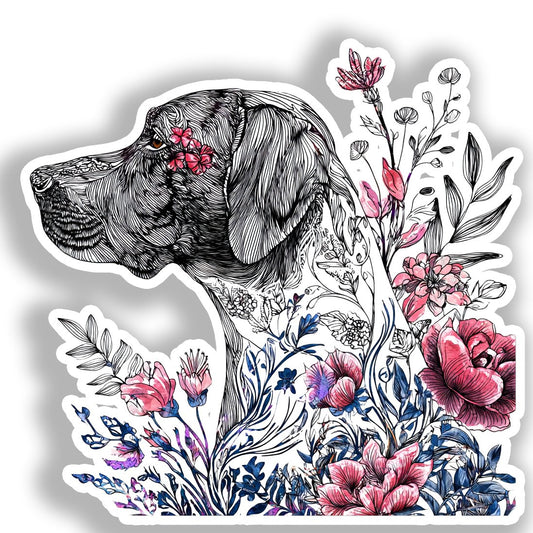 Medium Breed Dog Vinyl Decal Sticker for Car, Laptop, Tumbler and more # A019299-4" x 4"