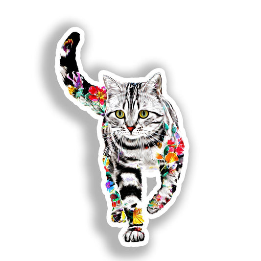 Shorthair Cat Vinyl Decal Sticker for Car, Laptop, Tumbler and more # A018782-4" x 4"